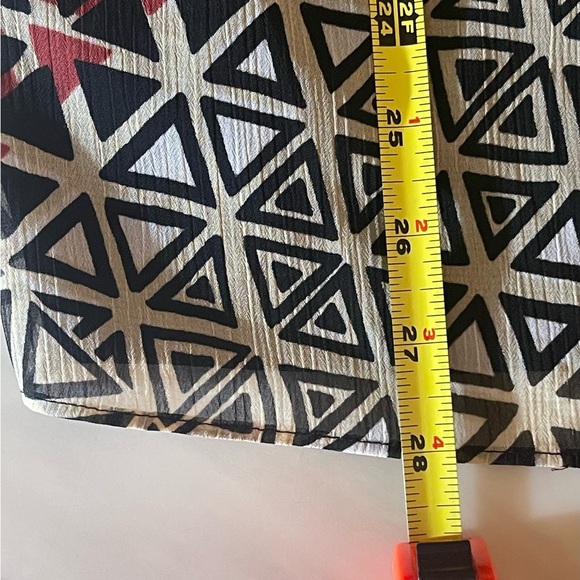 BCBGGeneration Geometric Print Slip Dress Sheer Trim Size M Vintage Y2K - Picture 7 of 7